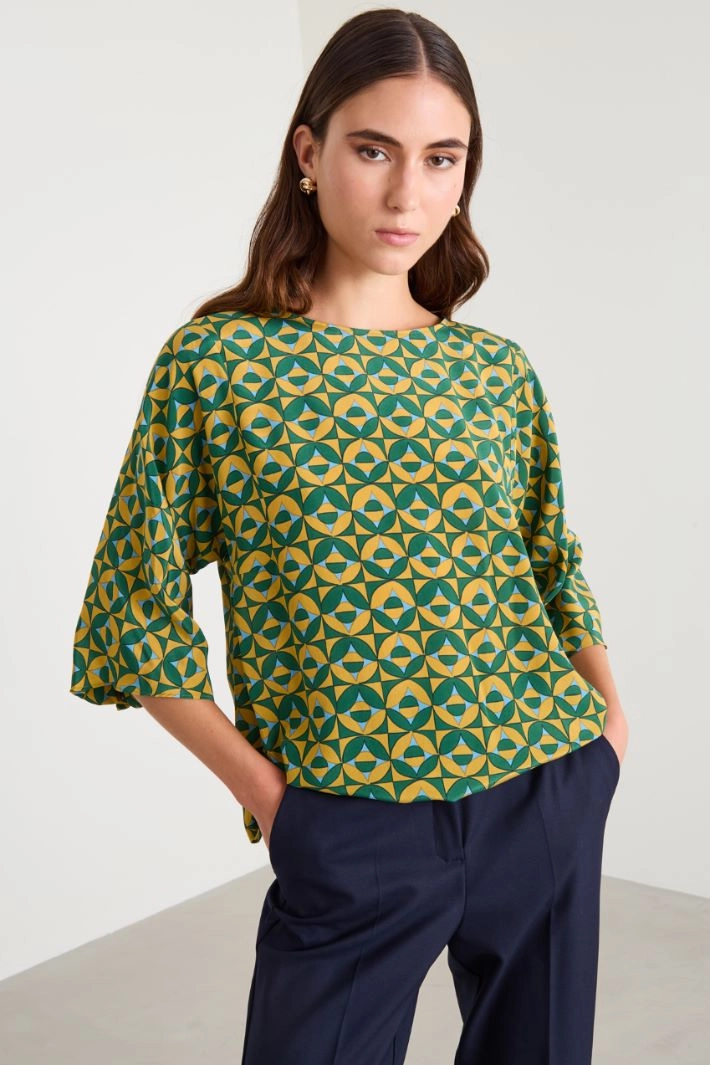 Crépe de chine blouse - GREEN