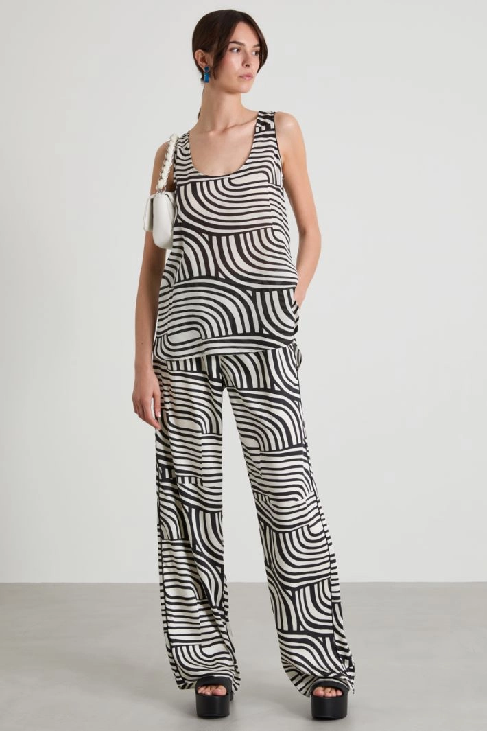 Long top - BLACK WHITE