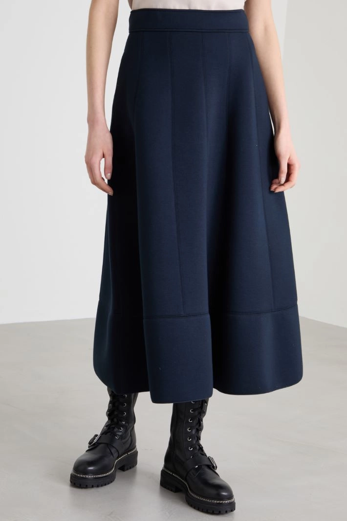 Jersey flared skirt - NIGHT BLUE