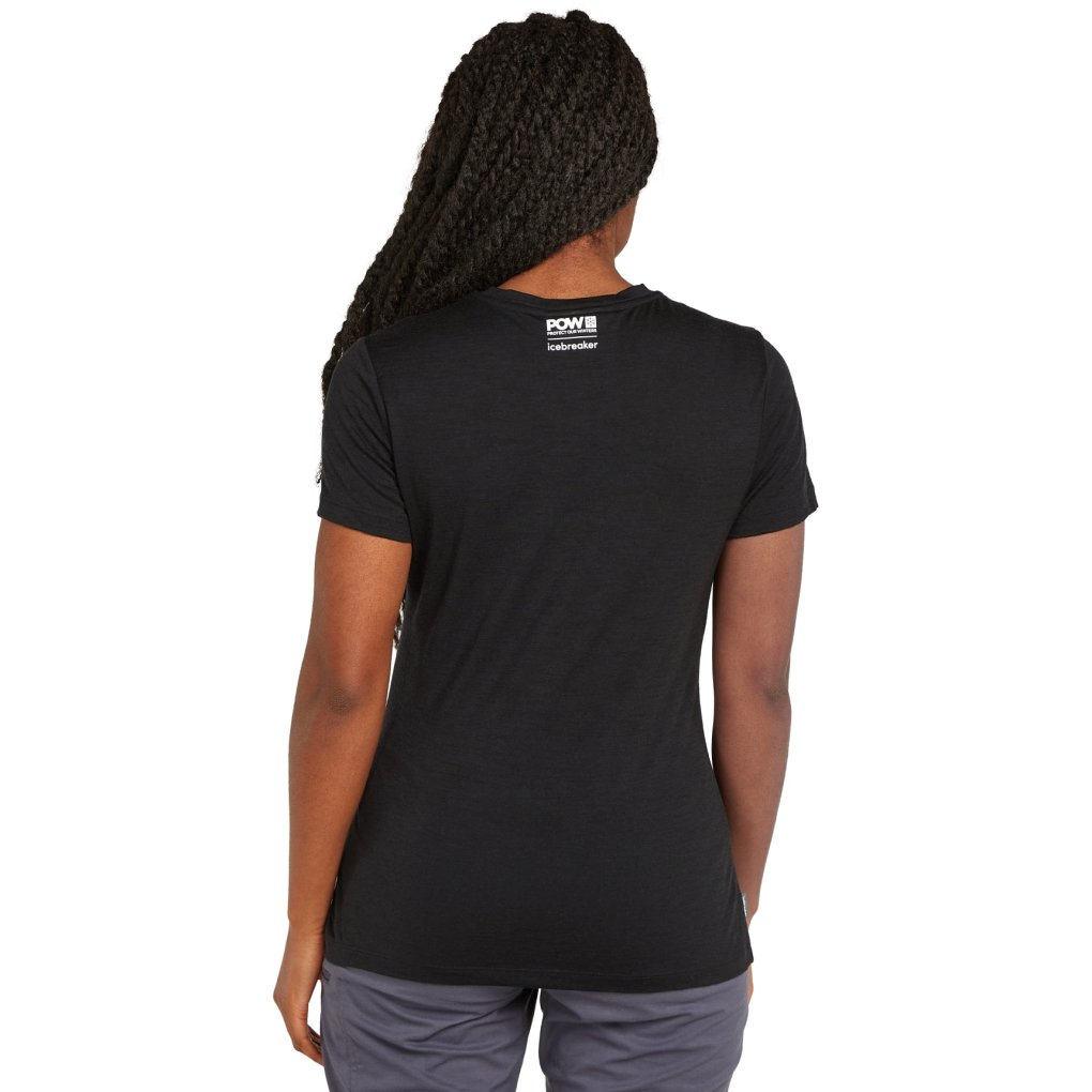 Icebreaker Merino 150 Tech Lite T-Shirt Protect Our Winters Women - Black