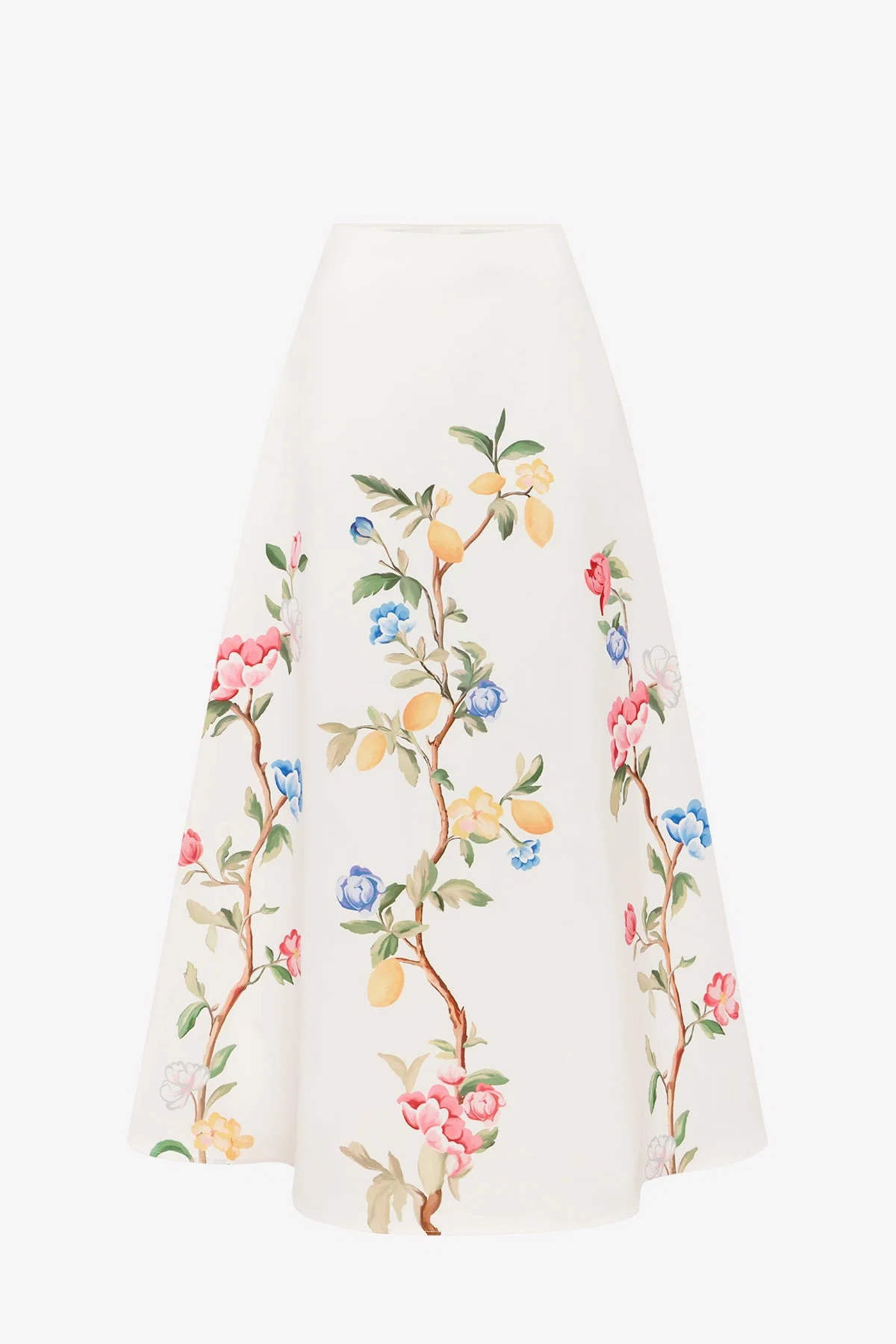 Clara Maxi Skirt - Lemon Vine Print in Snow