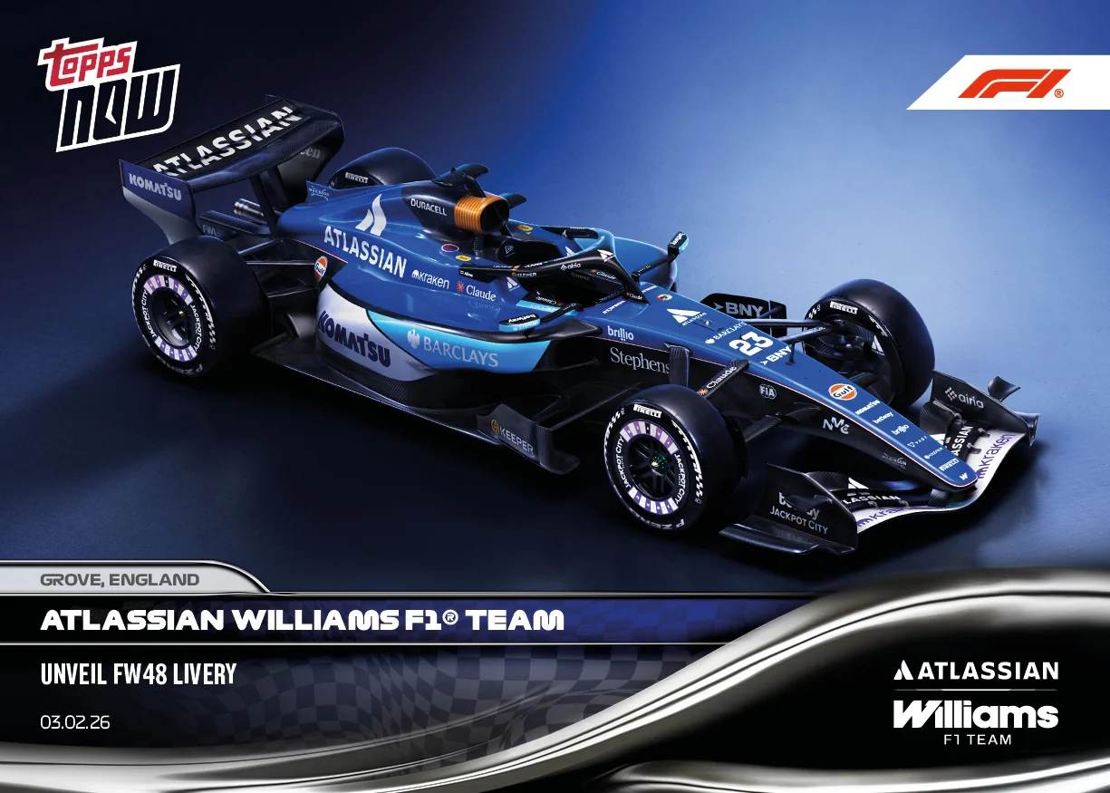Atlassian Williams F1 Team - 2026 Formula 1® Topps NOW® - Card 8 - PR: 1582