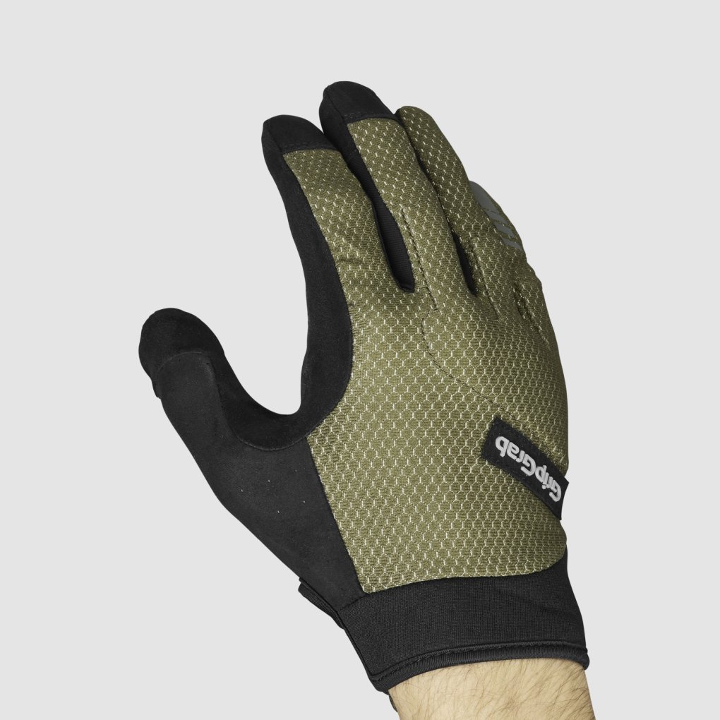 GripGrab Descent InsideGrip™ Full Finger Gloves - Olive Green