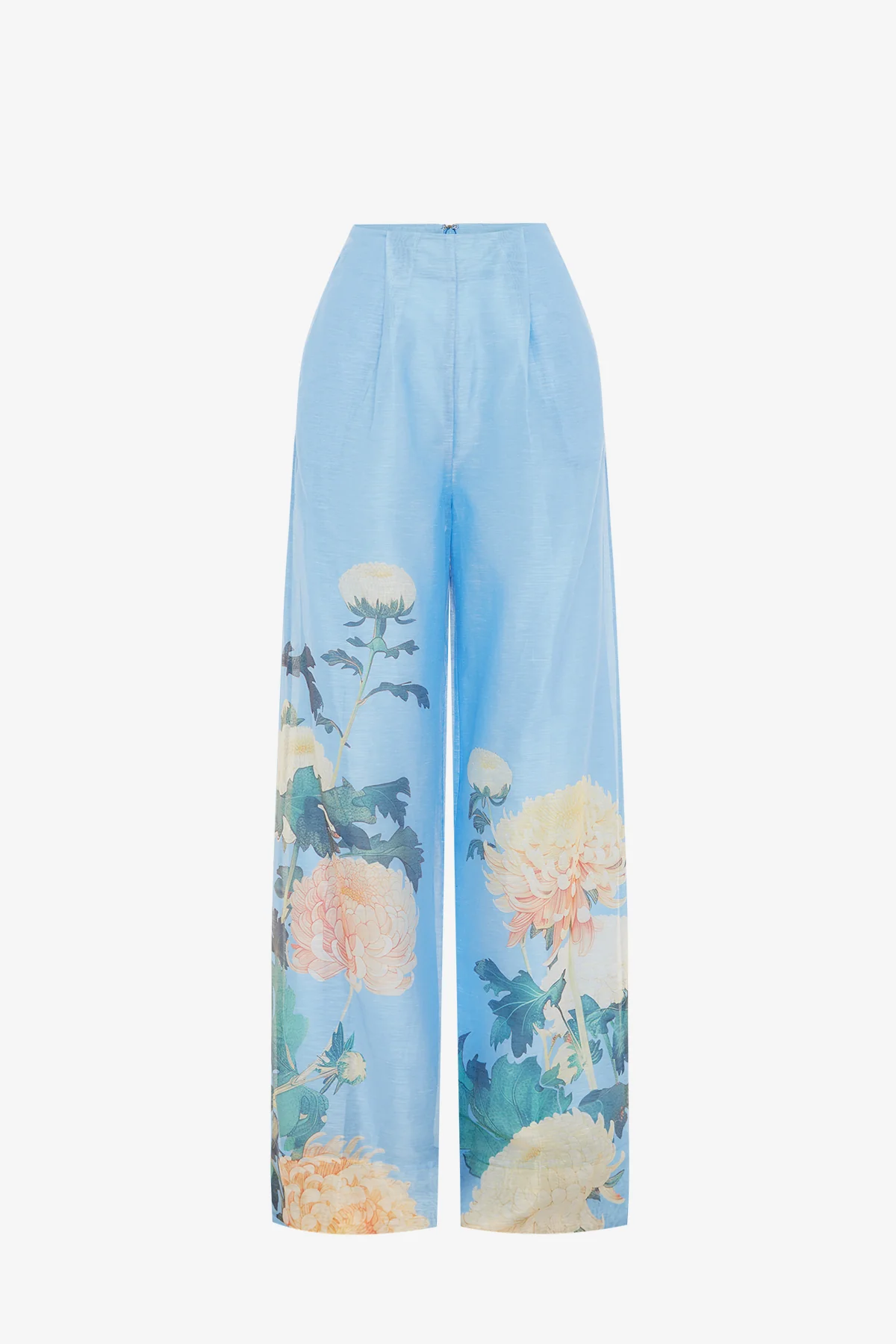 Luisa Pants - Hydrangea Print in Cornflower Blue