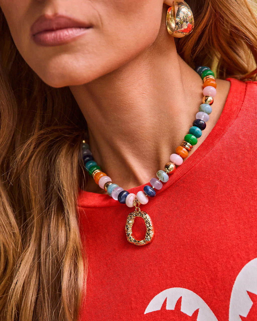 Golden Sol Beaded Charm Necklace