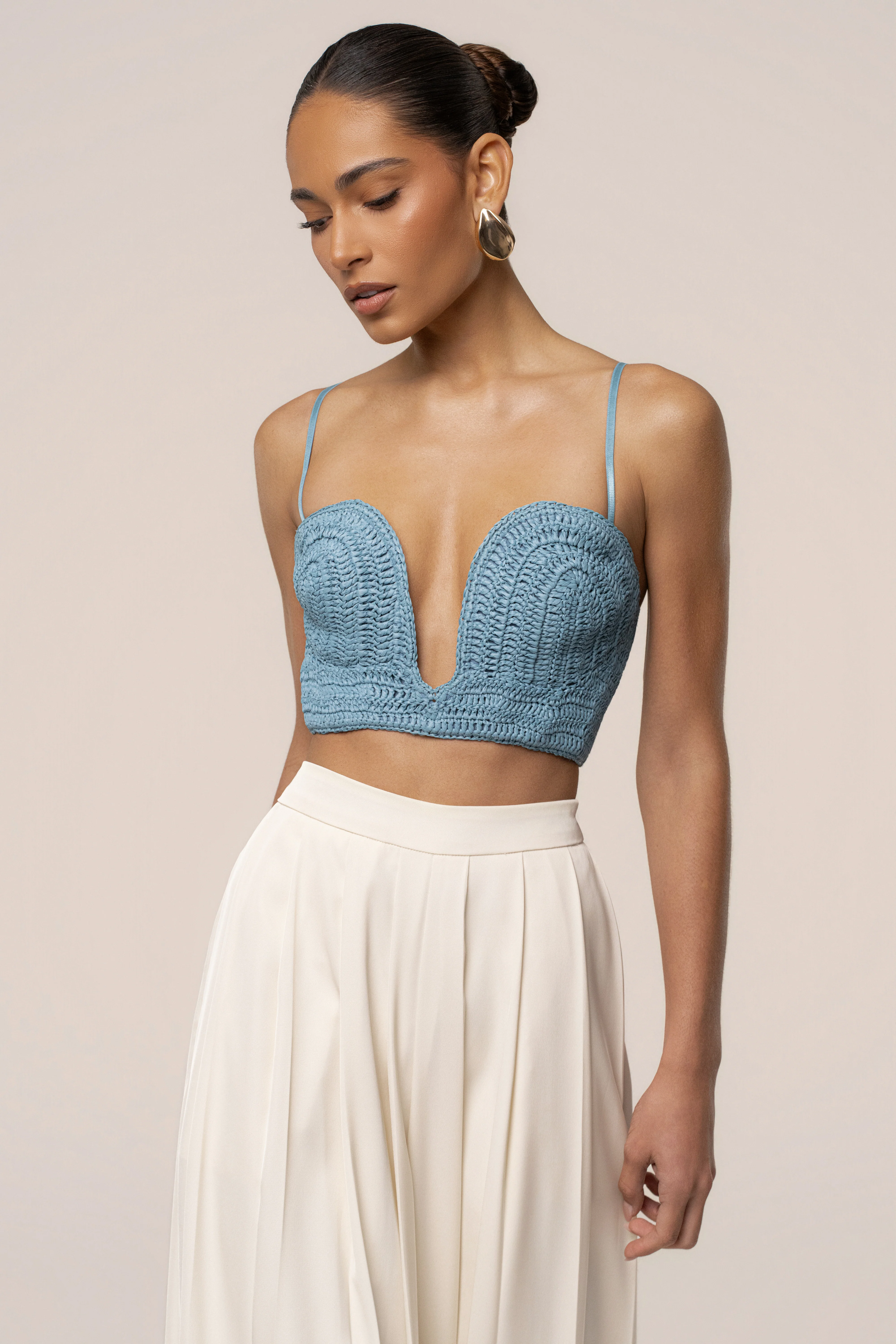 Blue Sail Away Texture Bustier