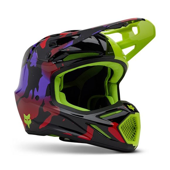 Casque cross Fox V3 THROTTLE 2025 - Jaune / NoirRef : FX5689