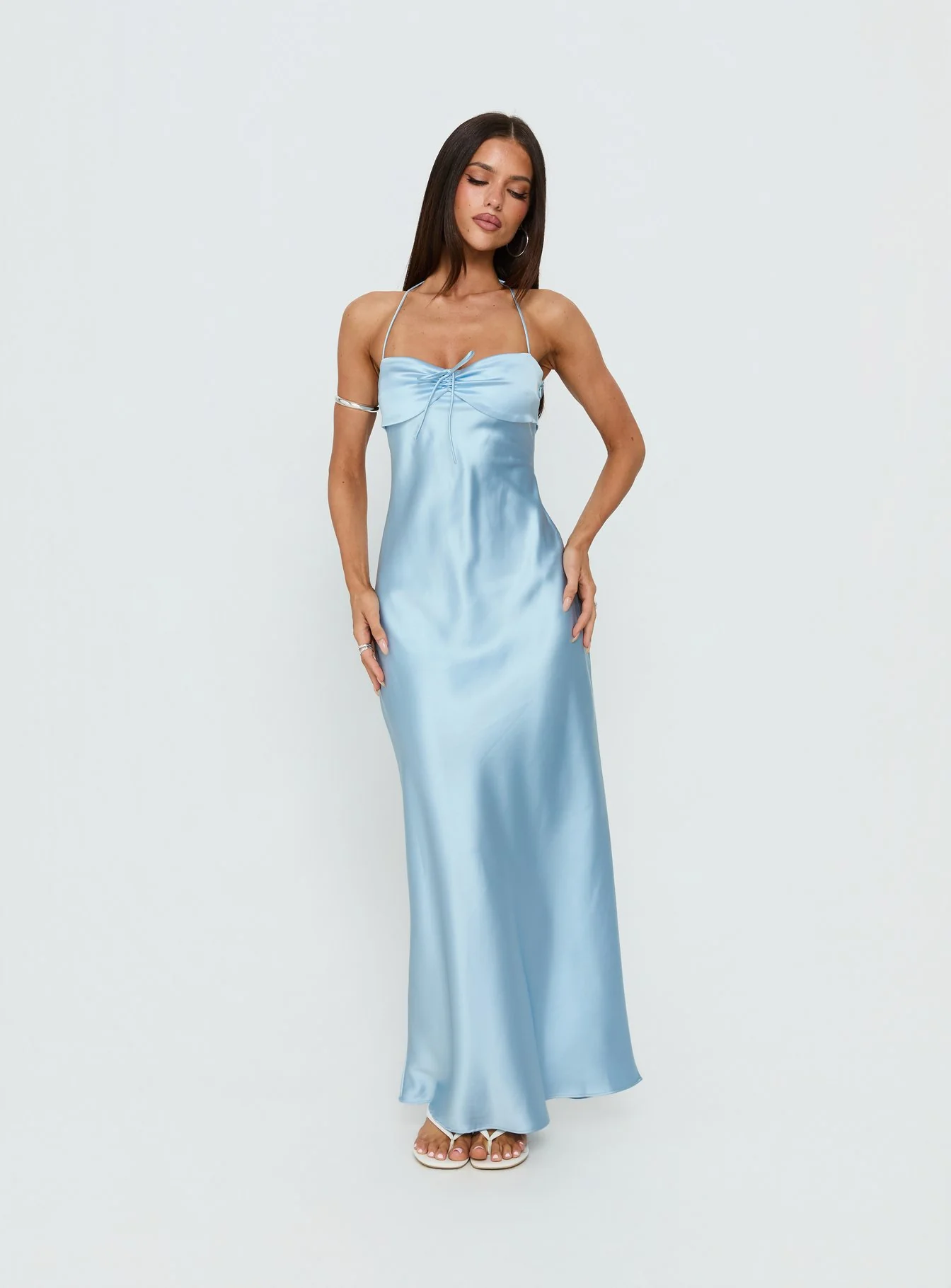Fireproof Halter Maxi Dress Baby Blue