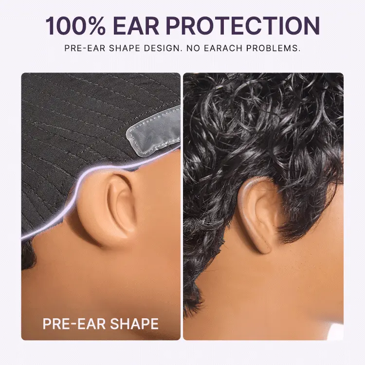 Throw On & Go Natural Black Big Curly Glueless Short Wig Ultra Comfort Cotton Cap Hair Loss Friendly Wig