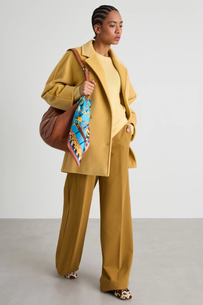 Jersey palazzo trousers - OCHRE