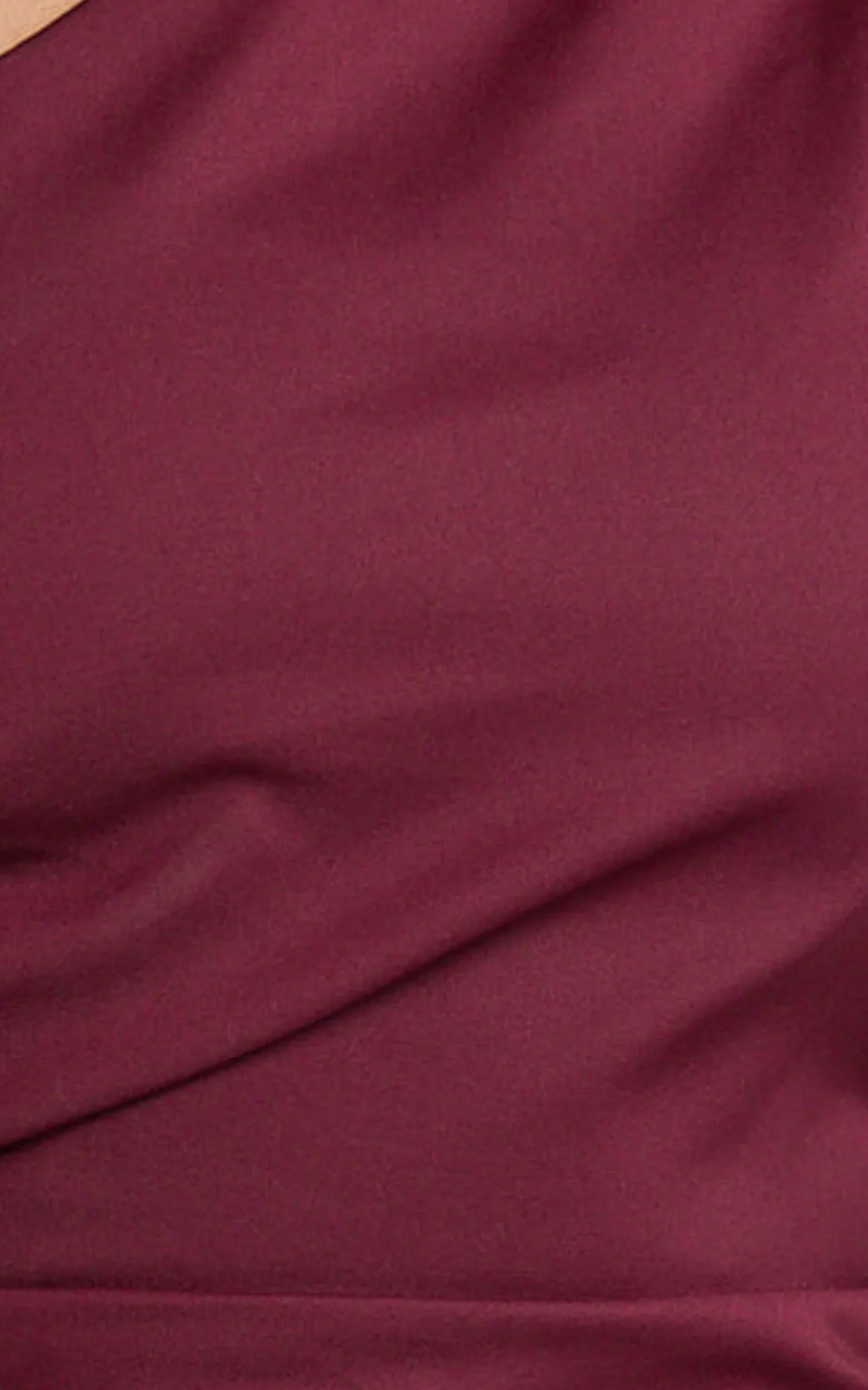 Karlie Midi Dress - One Shoulder Fitted Dress in Wine