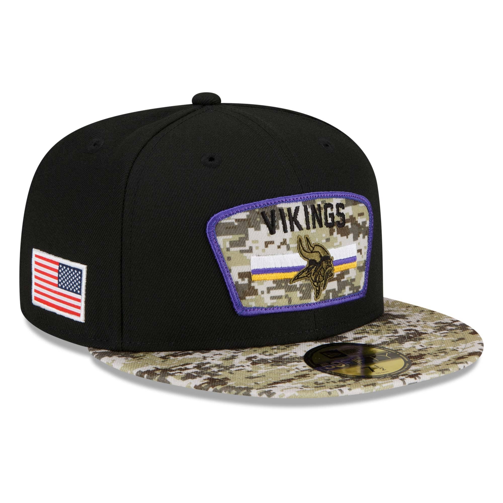 Minnesota Vikings 2021 NFL On-Field Salute to Service New Era 59FIFTY Fitted Cap