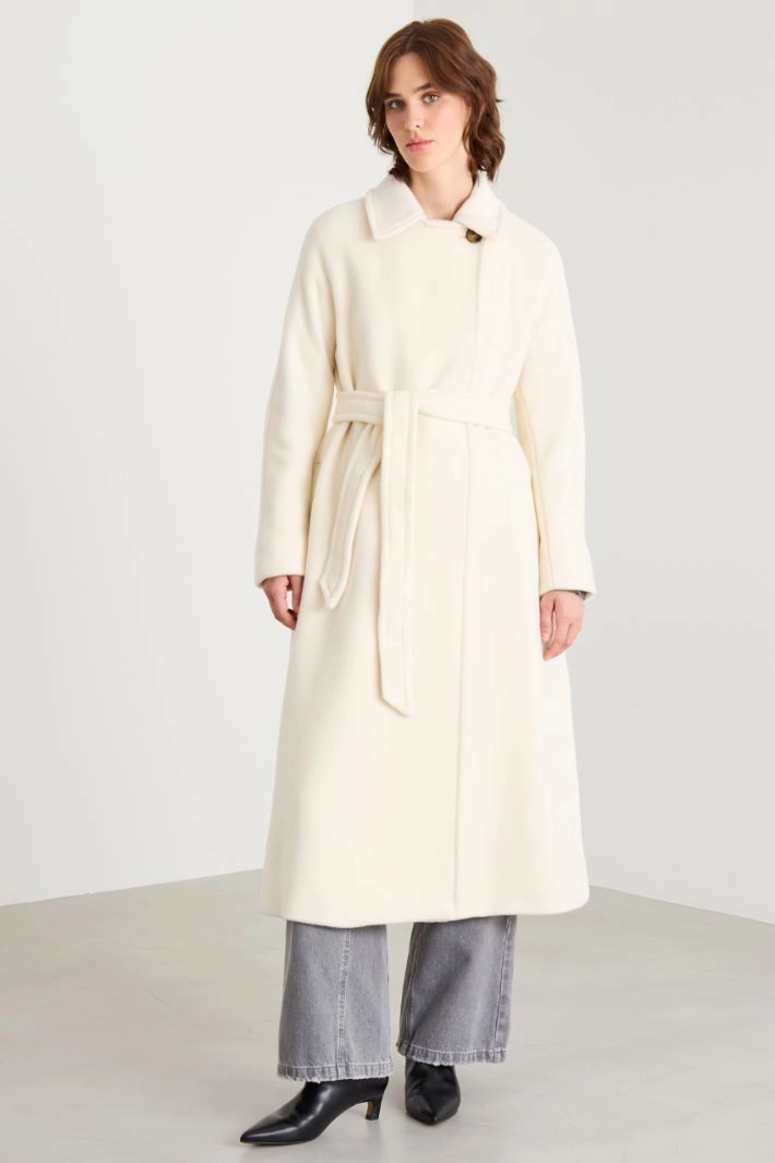 Belted coat - WHITE