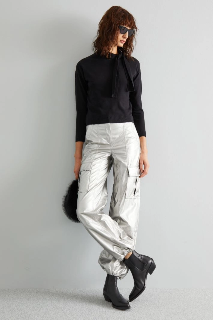 Laminated trousers - SILVER