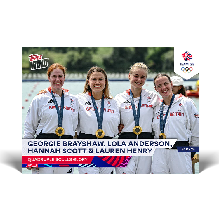 Lauren Henry, Hannah Scott, Lola Anderson & Georgie Brayshaw - Quadruple Sculls glory - 2024 Team GB TOPPS NOW® Card 12