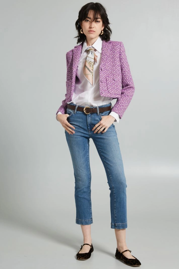 Cropped slim-fit jeans - DENIM LIGHT BLUE