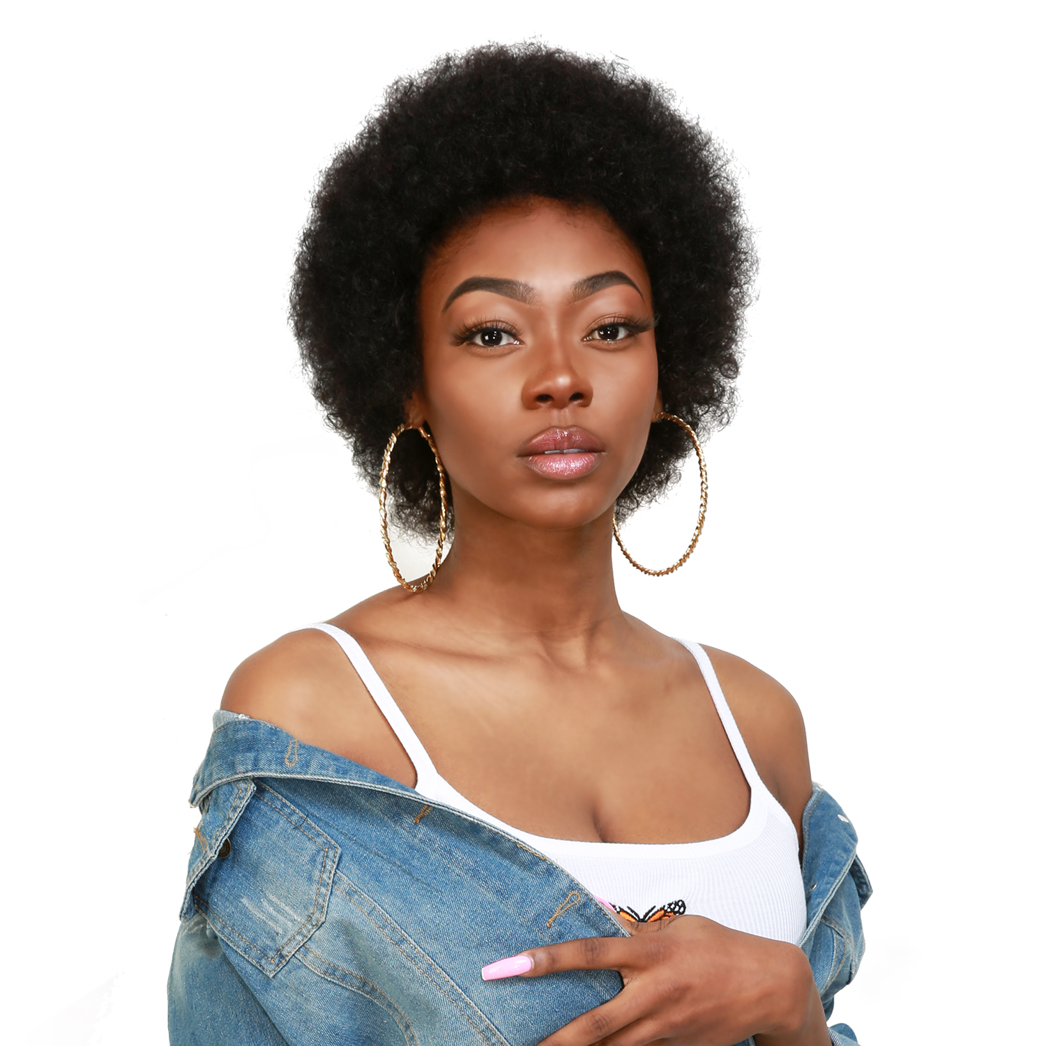 Queen Hair Unprocessed Natural Indian  Brazilian Virgin Remy Human Hair 12A Pretty Wig Afro