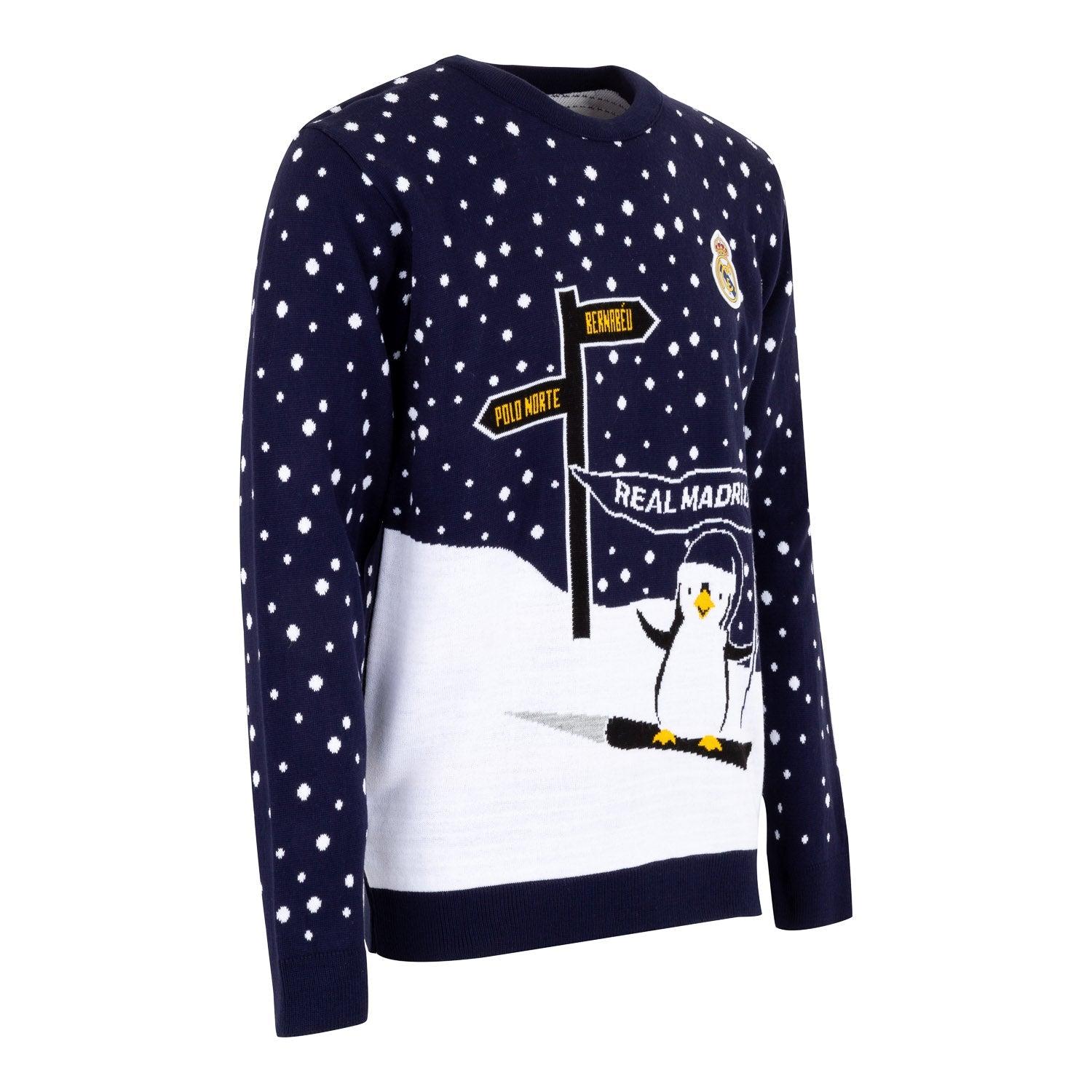 Mens Christmas Sweater Ski Penguin