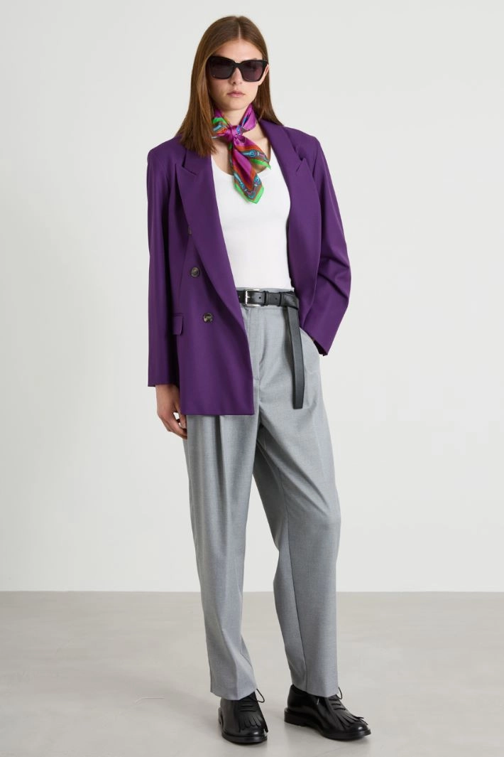 Straight double-breasted blazer - VIOLET