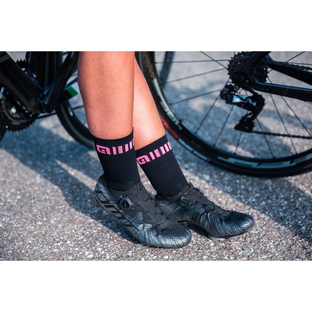 Alé Logo Socks Unisex - black/fluo pink