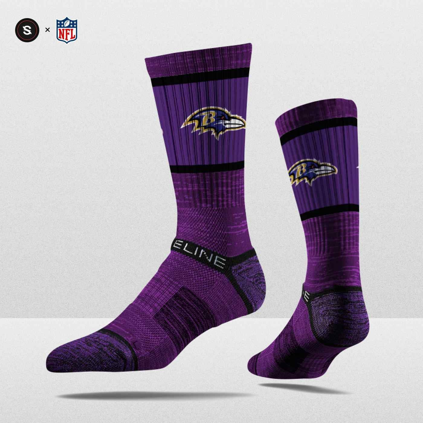 Baltimore Ravens Strideline Premium NFL Crew Socks