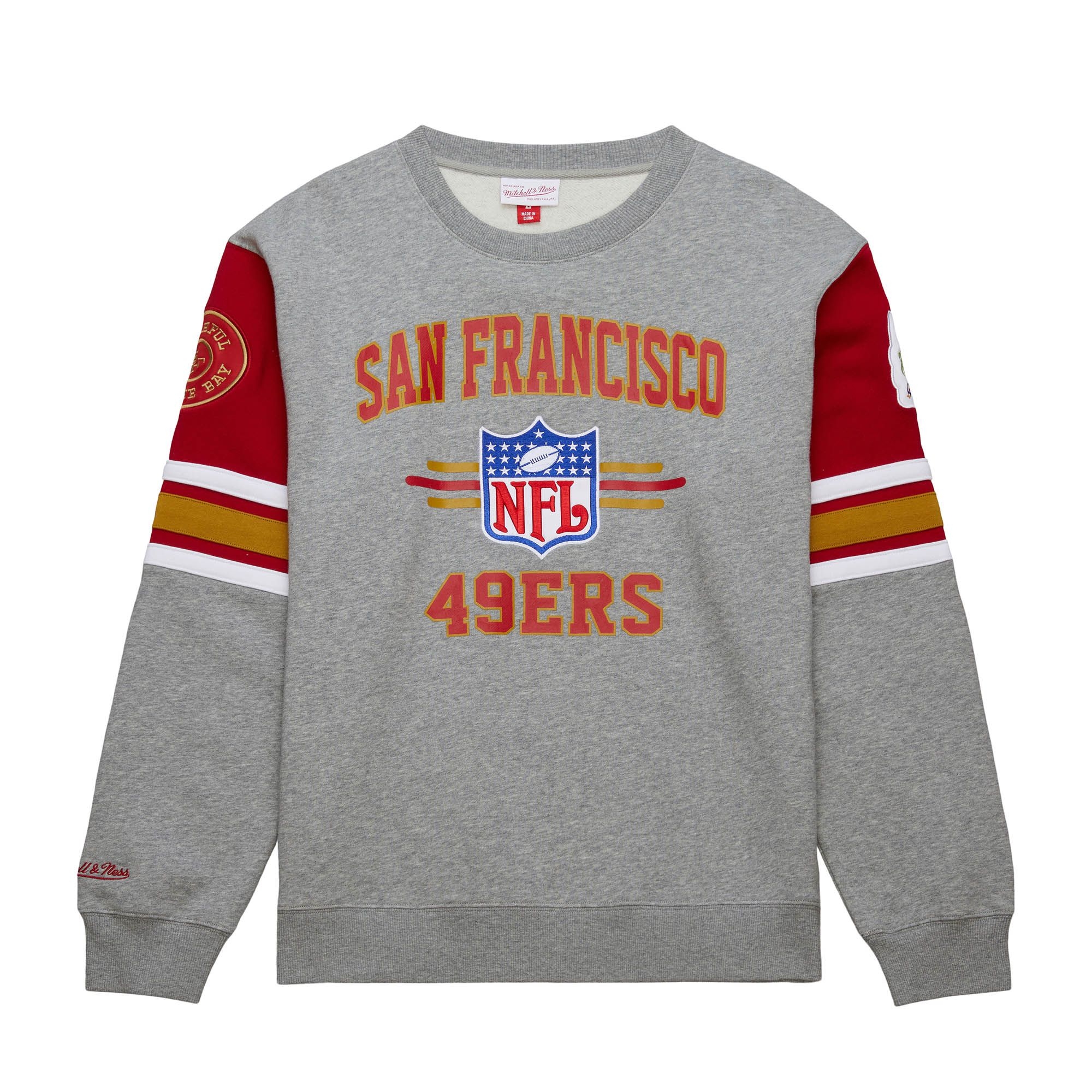 San Francisco 49ers Mitchell & Ness All Over Crew 4.0 NFL Pullover Gray