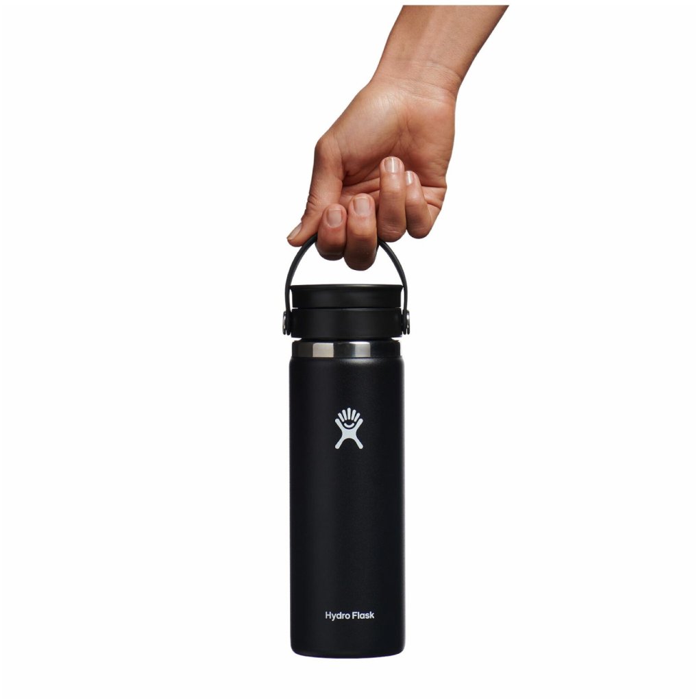 Hydro Flask 20 oz Wide Mouth Coffee Flask + Flex Sip Lid - 591 ml - Black