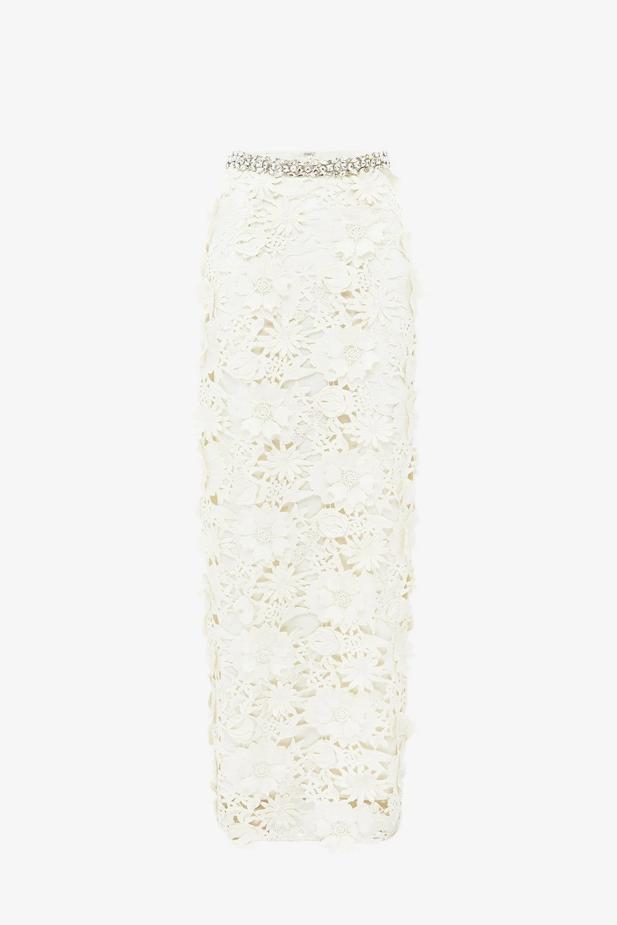 Kyra Embellished Lace Maxi Skirt - Snow