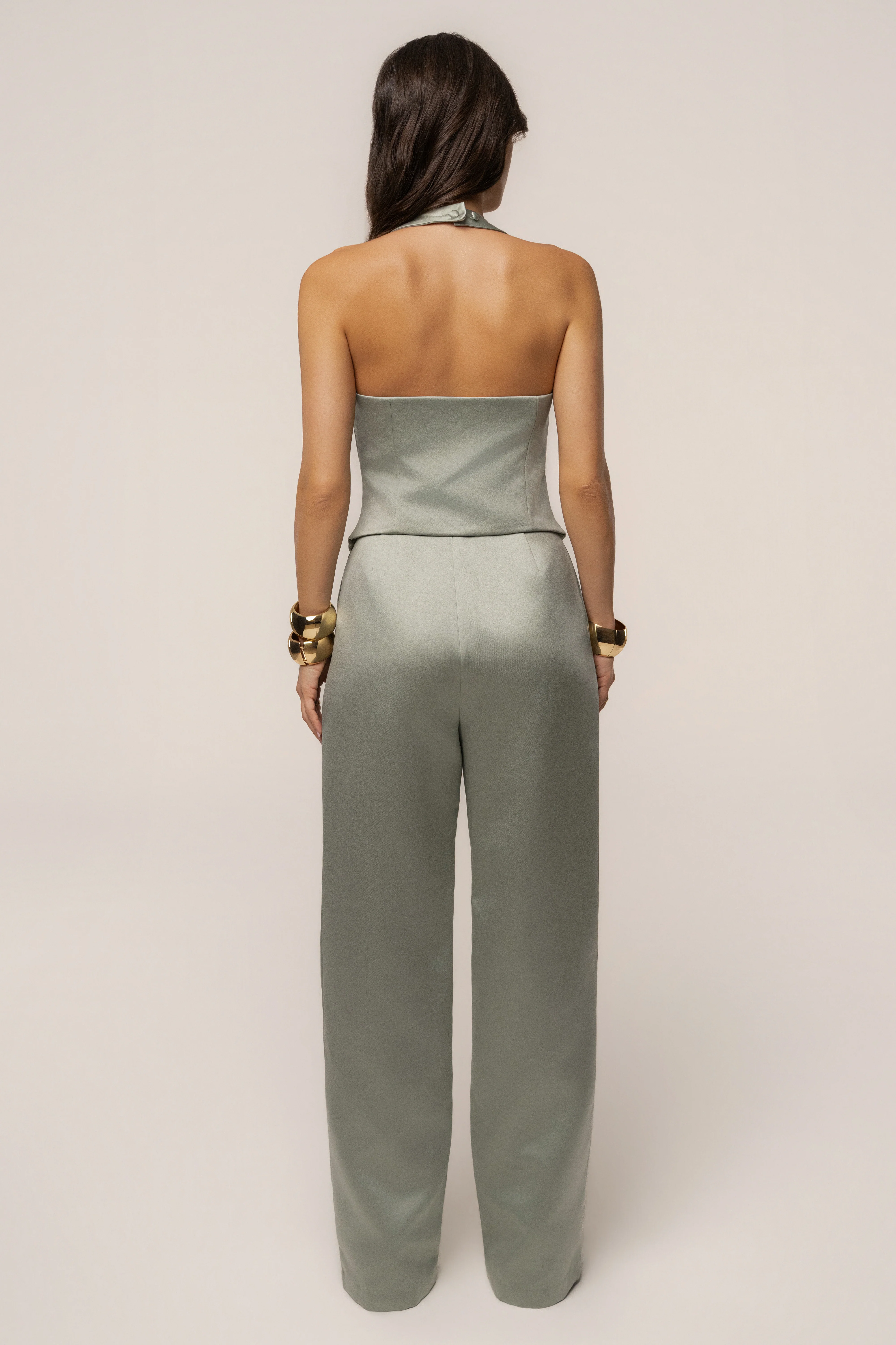 Sage City Nights Satin Trouser