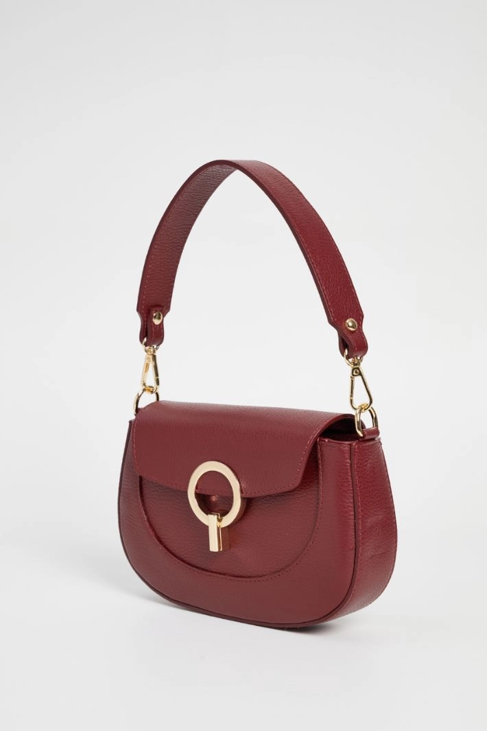 Leather shoulder bag - BORDEAUX
