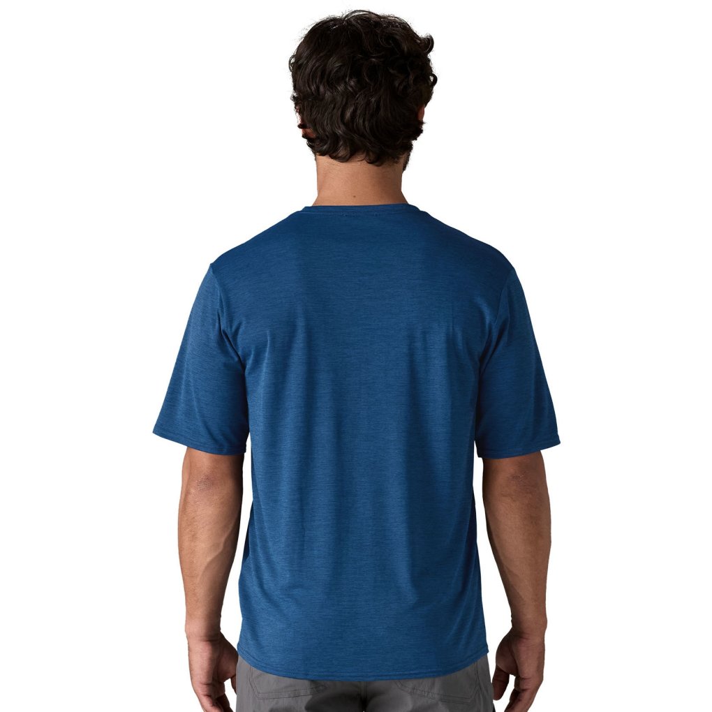 Patagonia Capilene Cool Daily Graphic Shirt Men - 73 Text Logo: Clement Blue X-Dye