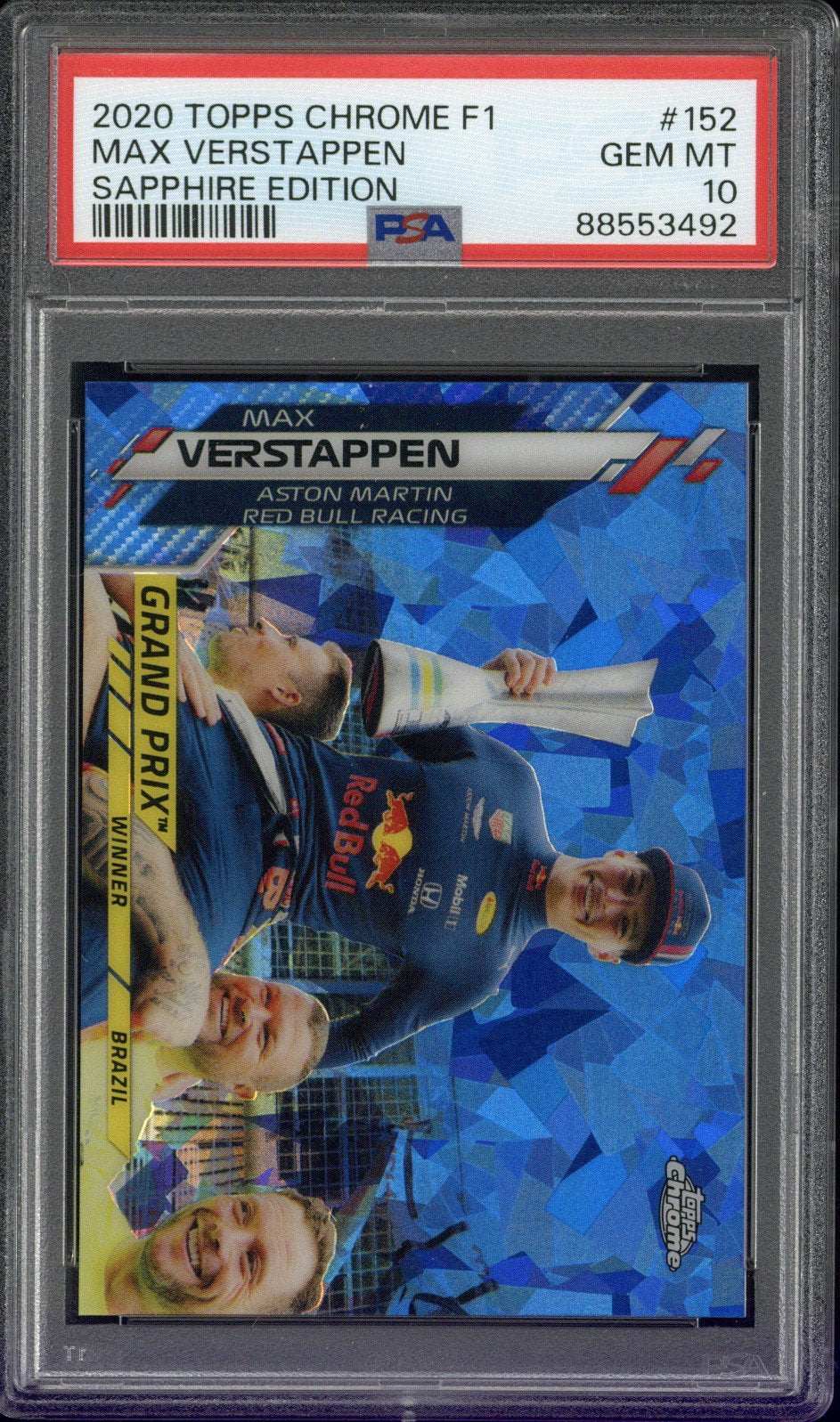 2020 TOPPS CHROME MAX VERSTAPPEN F1 SAPPHIRE EDITION #152 PSA 10