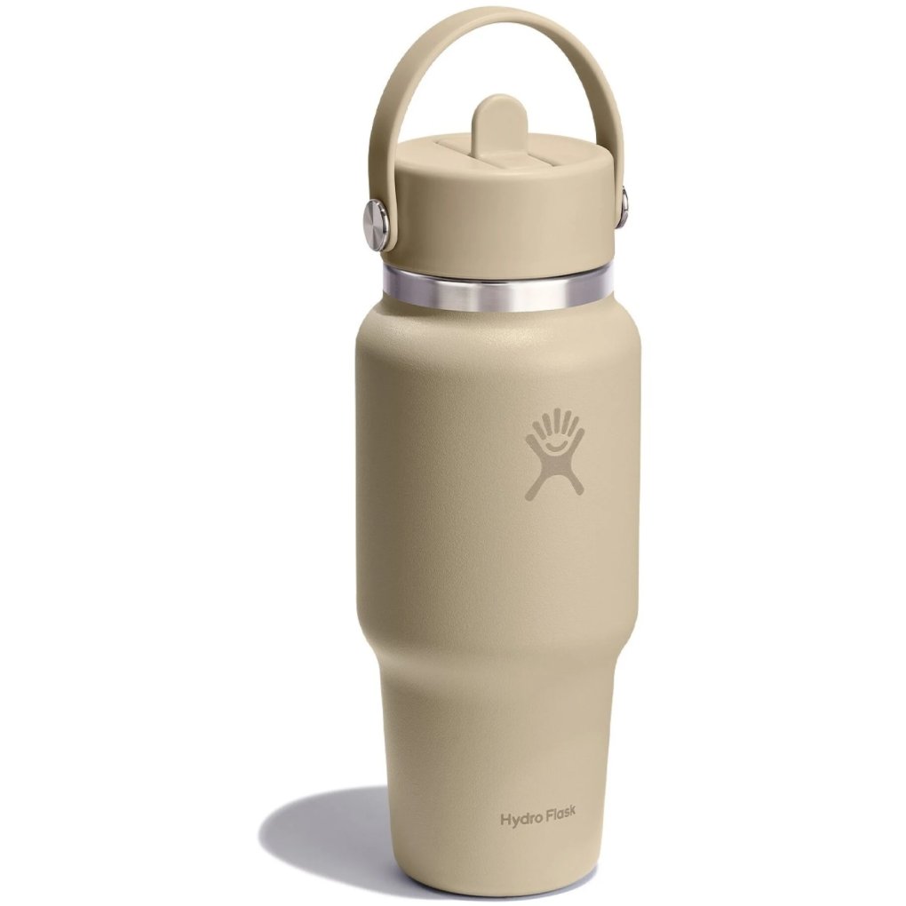 Hydro Flask 24 oz Wide Mouth Insulated Travel Bottle + Flex Straw Cap - 710ml - Oat