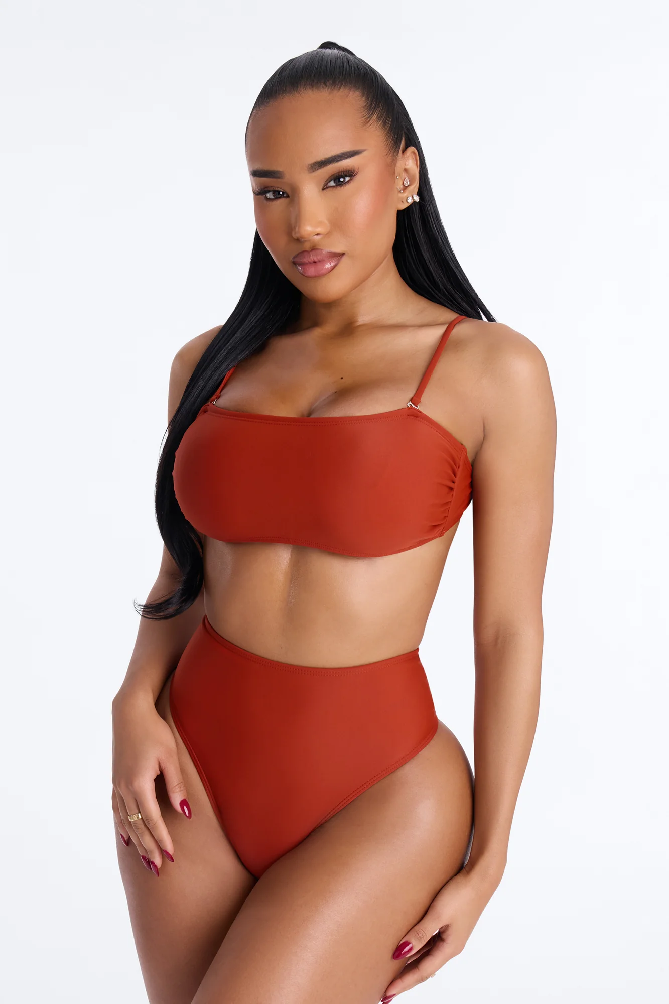 Maui Mix And Match Bandeau Bikini Top - Rust