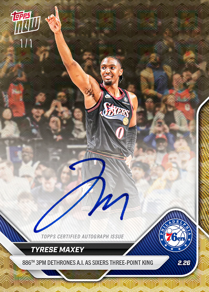Tyrese Maxey - 2025-26 NBA Topps NOW® - Card 185 - PR: 2476