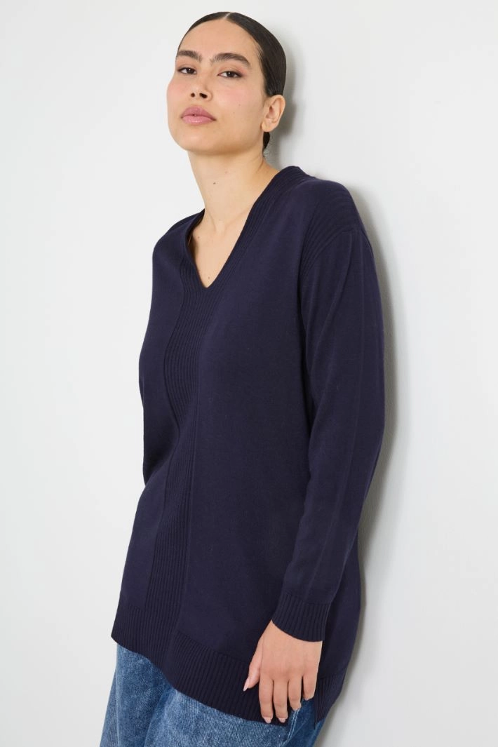 Viscose yarn sweater - NIGHT BLUE