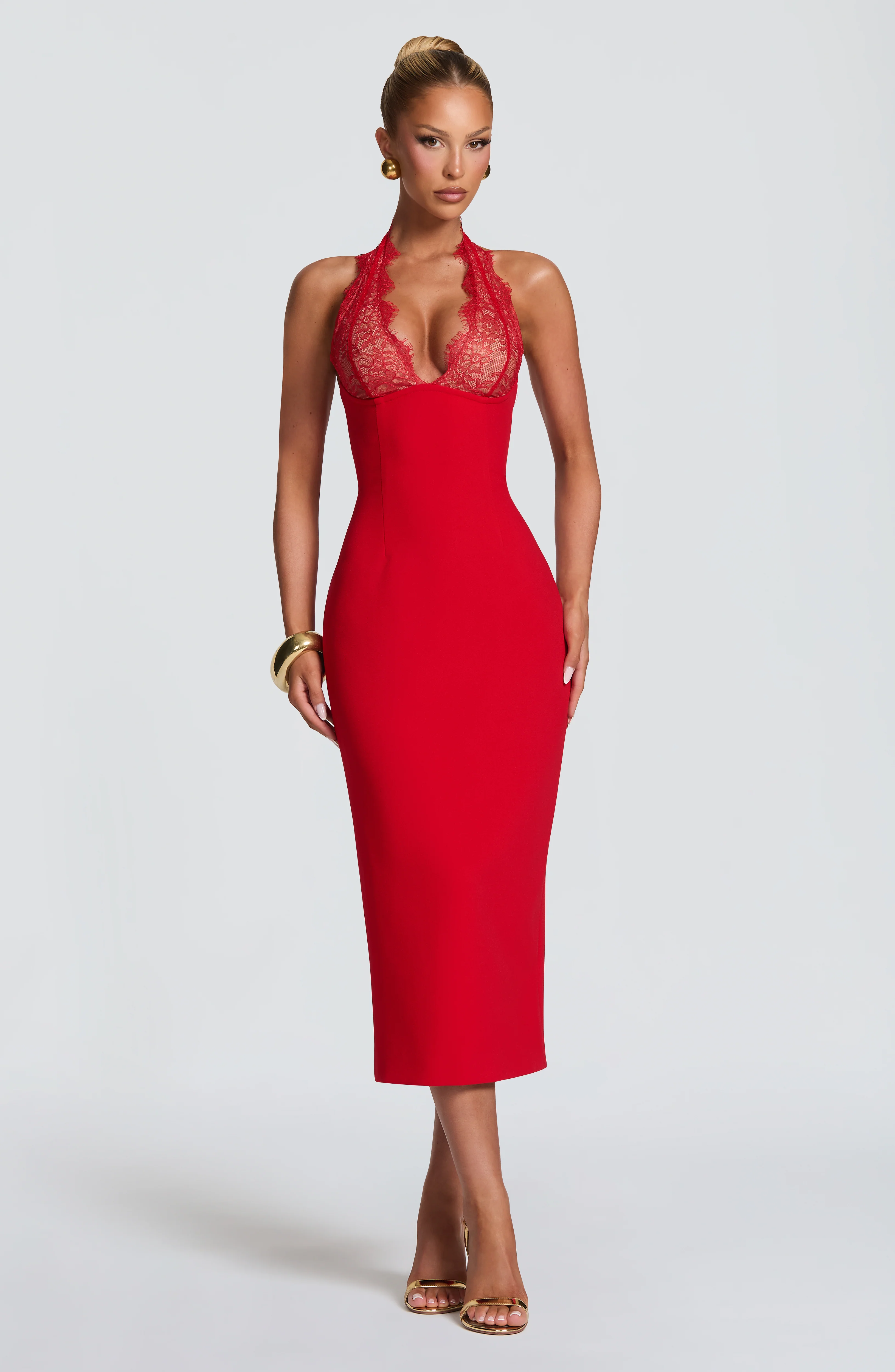Fiorenza Midi Dress - Red