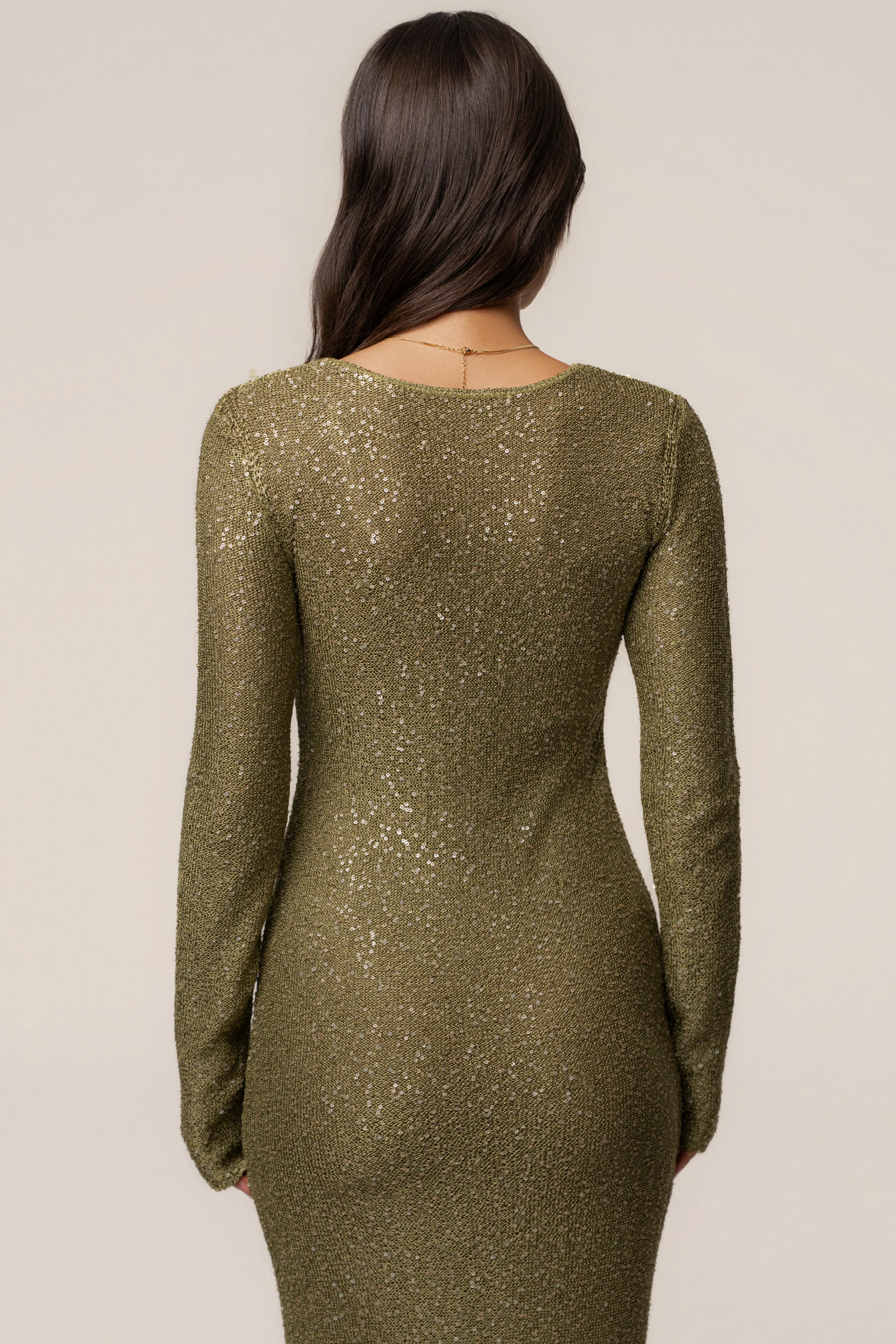 Lime Muse Sequin Maxi Dress