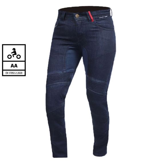 Jean Moto Trilobite Strada Ladies - Version longue - Slim - Bleu / NoirRef : TRI0153