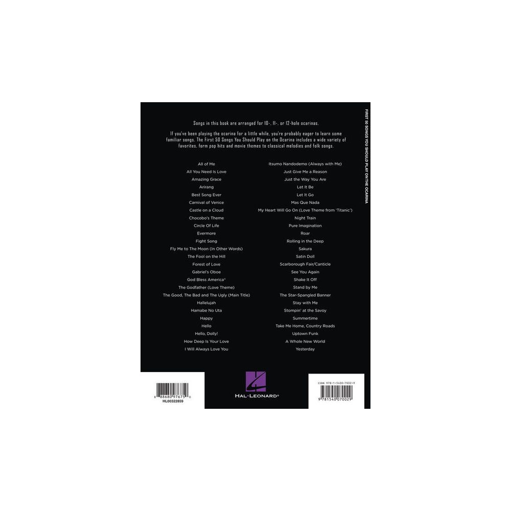 Hal Leonard First 50 Songs Ocarina – Thomann Ireland
