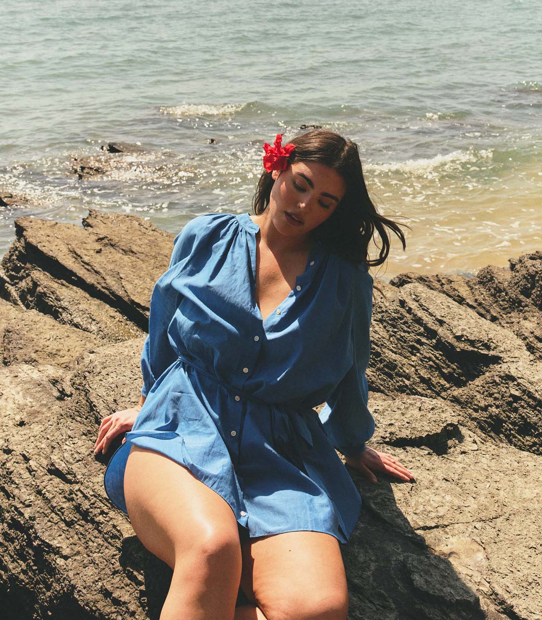 Juliet Mini Tunic Dress - Santorini Blue
