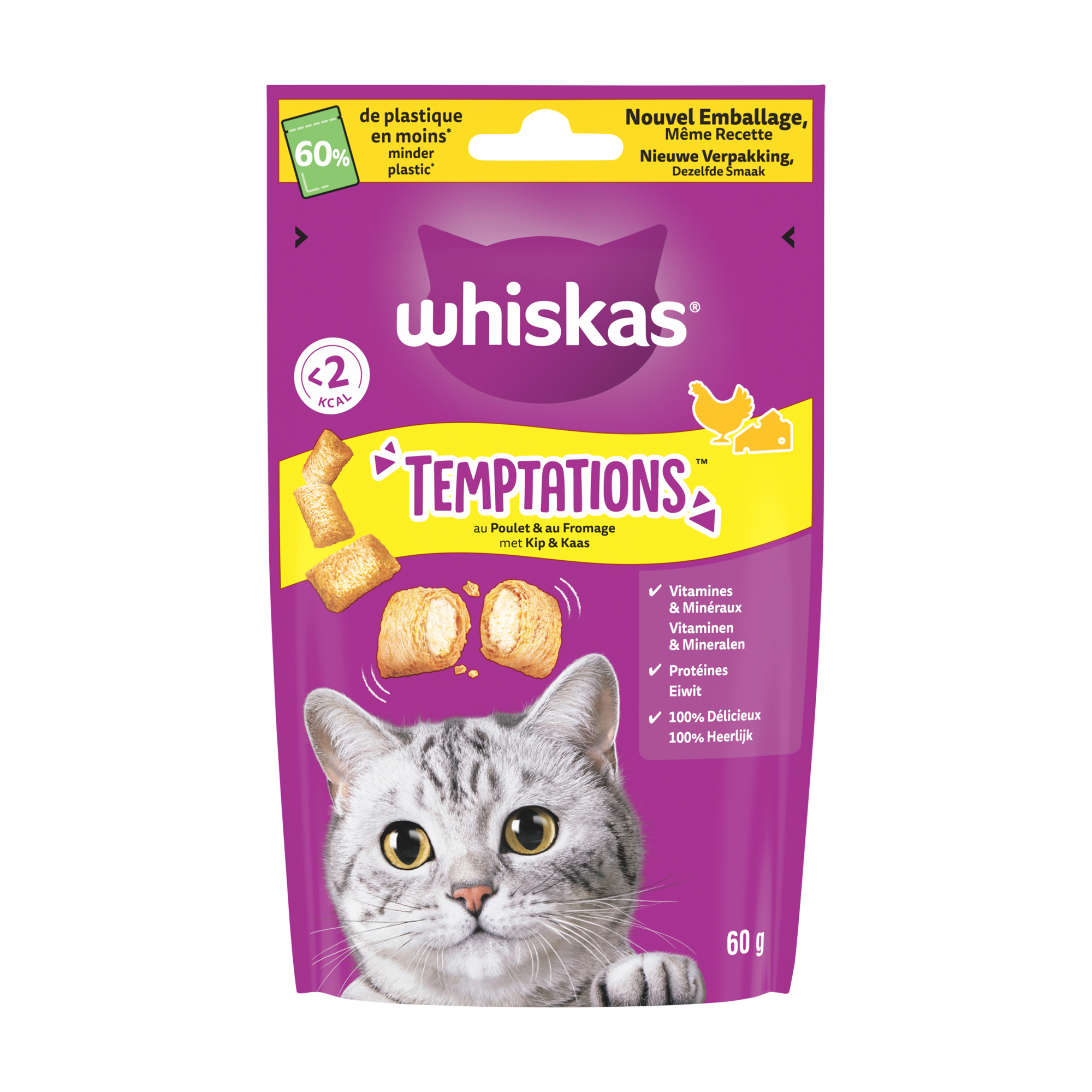 Whiskas Temptations - Chicken and cheese - 60g