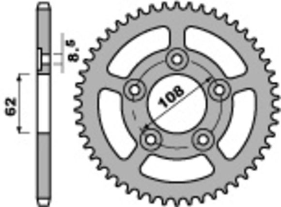 Couronne PBR acier C45 standard 714 - 520Ref : PBR00328A / 1075425005