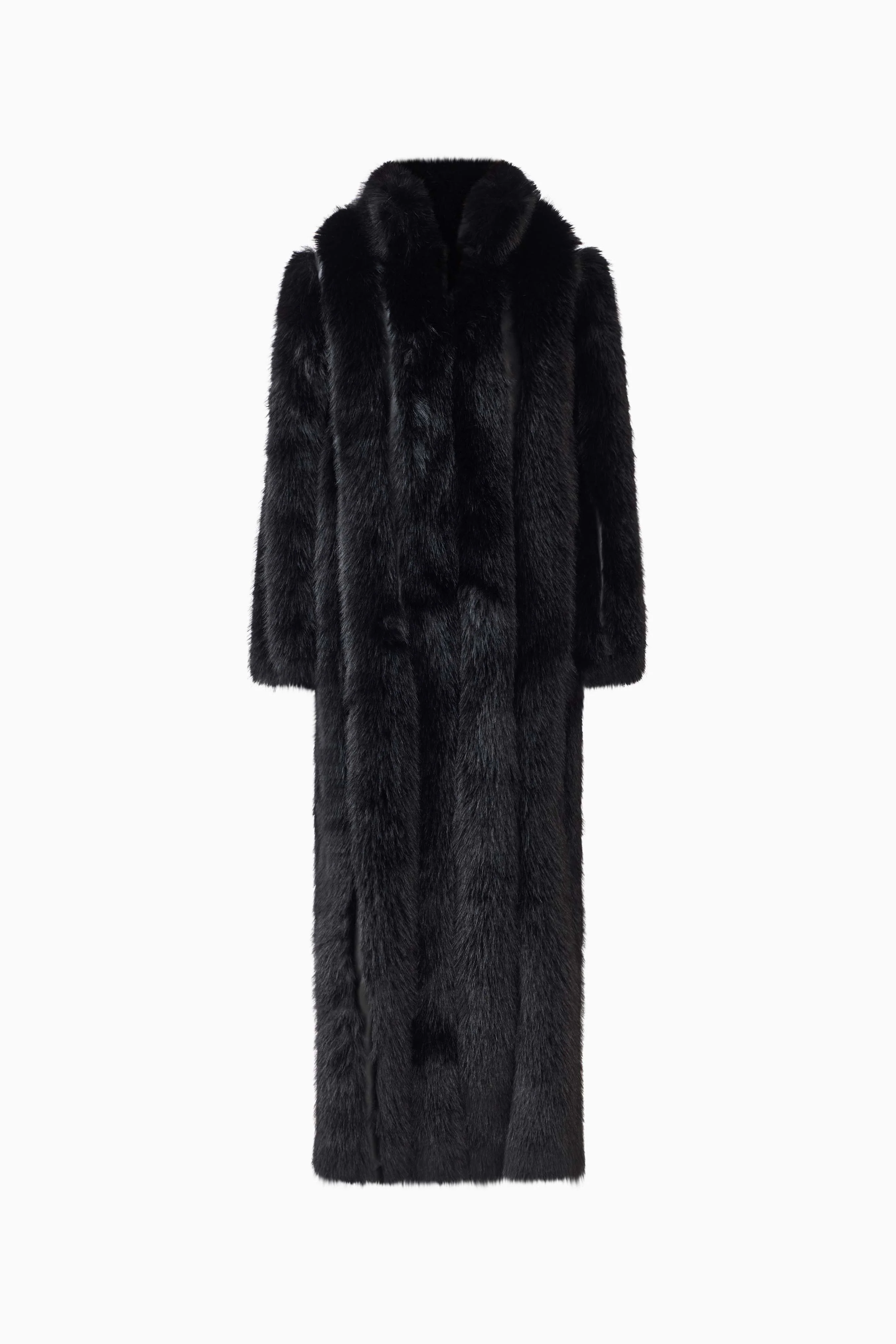 Lux Faux Fur Coat in Black