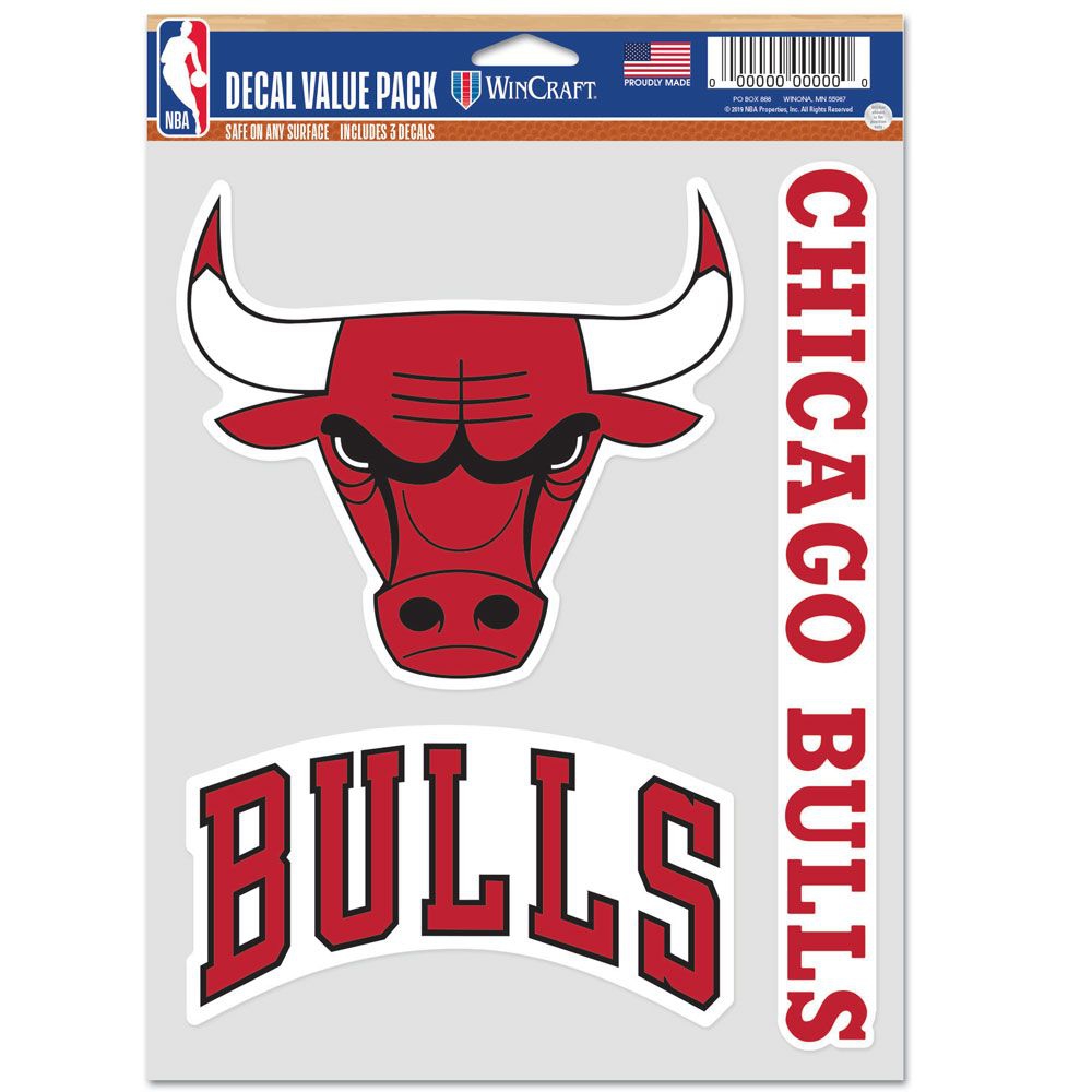 Chicago Bulls Multi-Use NBA Decals Set (3 Pcs.)