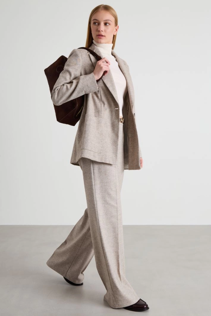 Cotton and wool blazer - DOVE GREY