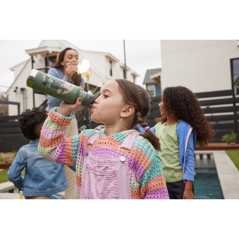 Klean Kanteen Kid Classic Insulated Bottle 355ml with Flip Sport Cap - mountain scape