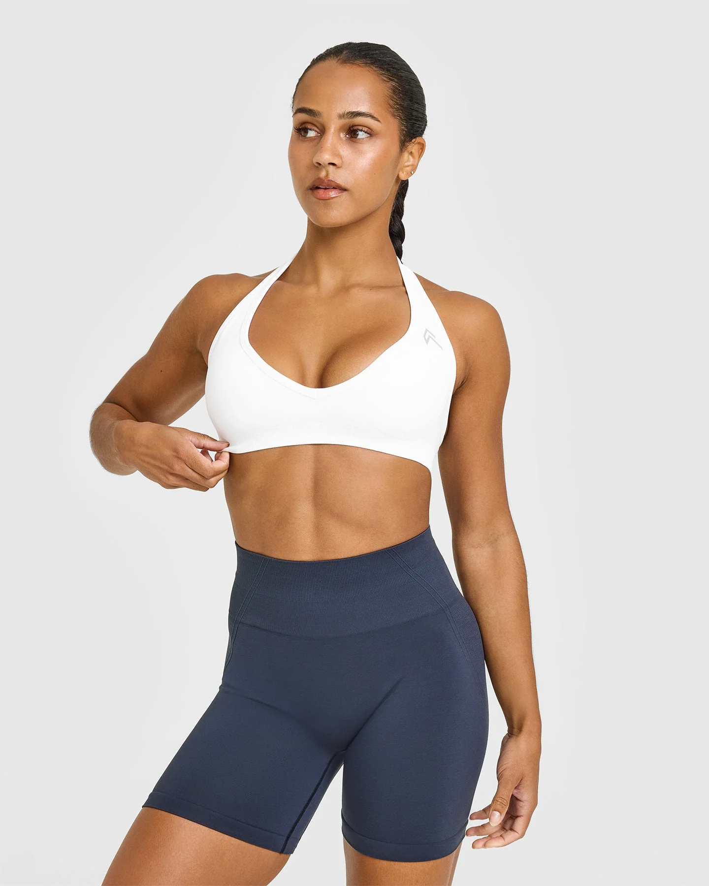 EffortlessLift™ Seamless Halter Neck Sports Bra | White