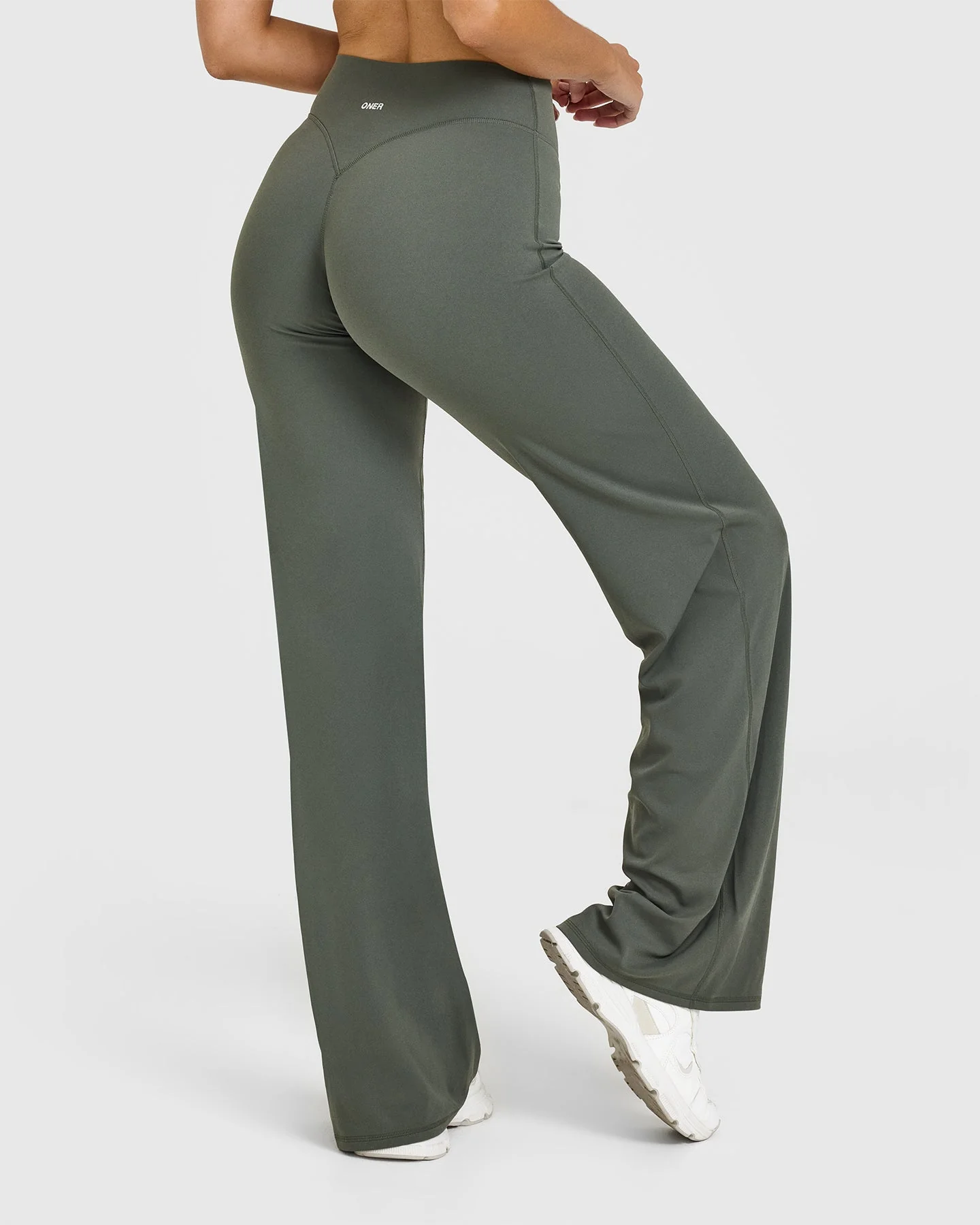 SoftMotion™ Straight Leg Bottoms with White Logo | Dark Khaki