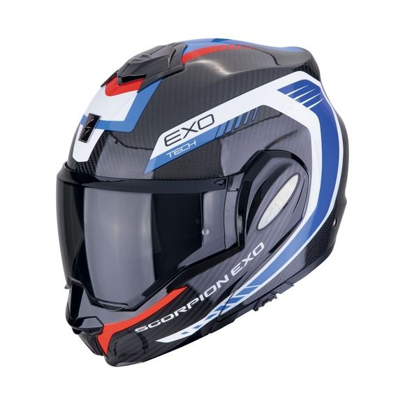Modular helmet Scorpion Exo exo -tech evo carbon - cozy - black / blueRef: Sc1154-C3801